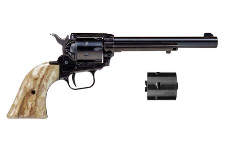 ROUGH RIDER REVOLVER 22LR/22 MAG 6.5` BBL BLUED STAG GRIPS