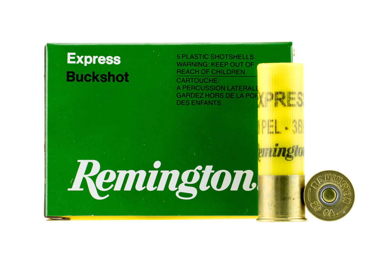 Remington 20 Gauge 2 3/4in #3 Buck 20 Pellet Shotshell Express 5/Box