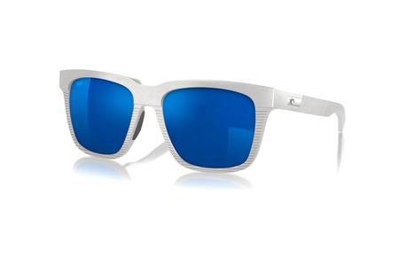 PESCADOR WITH NET LIGHT GRAY FRAME AND BLUE MIRROR LENSES