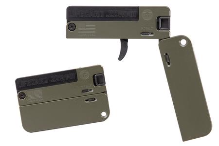 LIFECARD 22WMR FOLDING SINGLE-SHOT PISTOL WITH OD GREEN FINISH