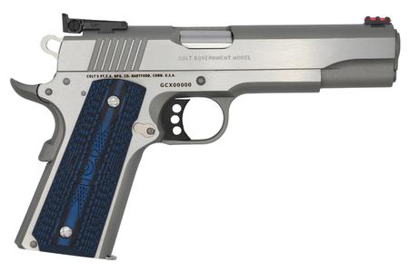 1911 GOLD CUP 9MM SS/BLUE GRIPS 5` BBL 