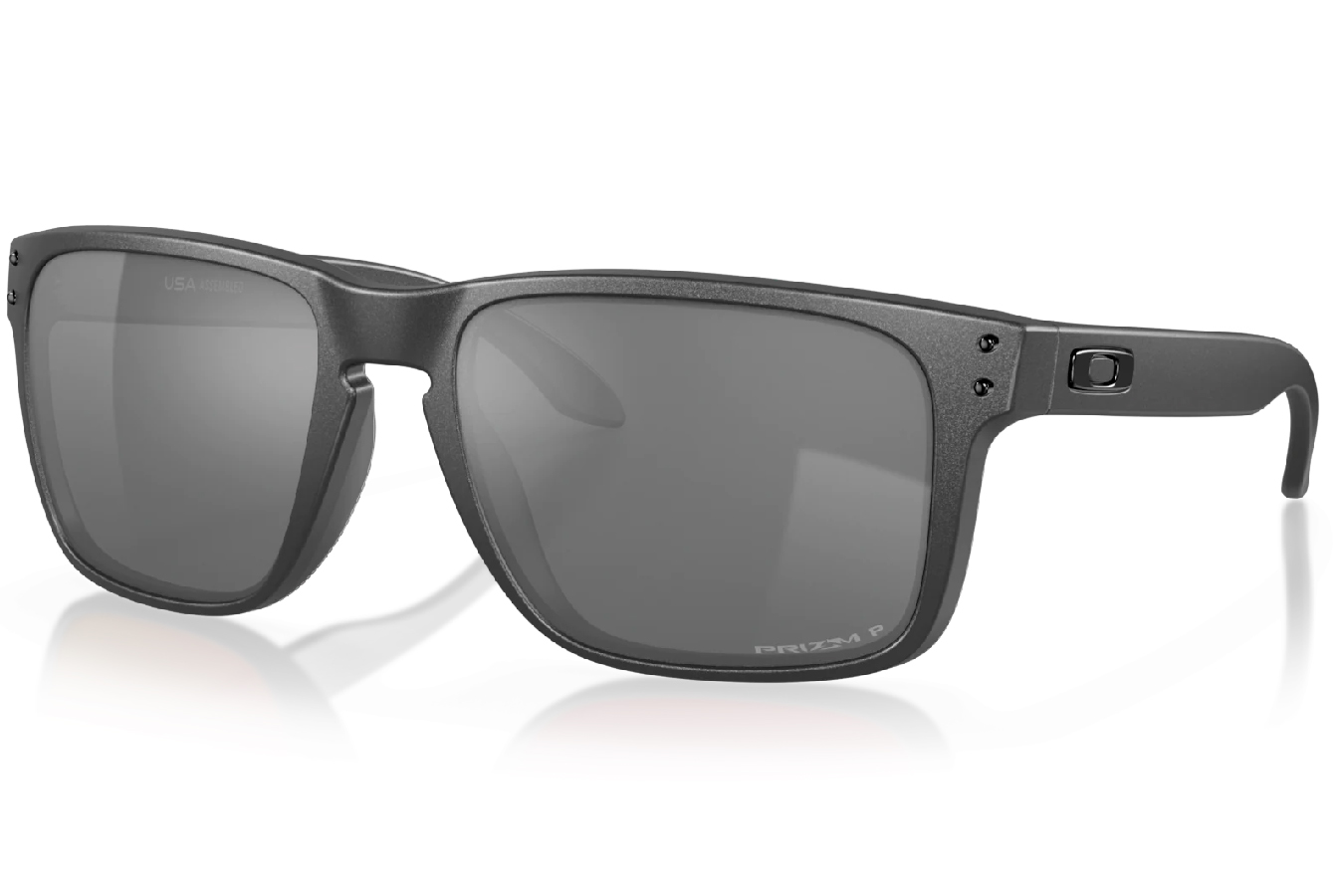 Oakley Holbrook XL Sunglasses with Steel Color Frame and Prizm Black Polarized Lenses