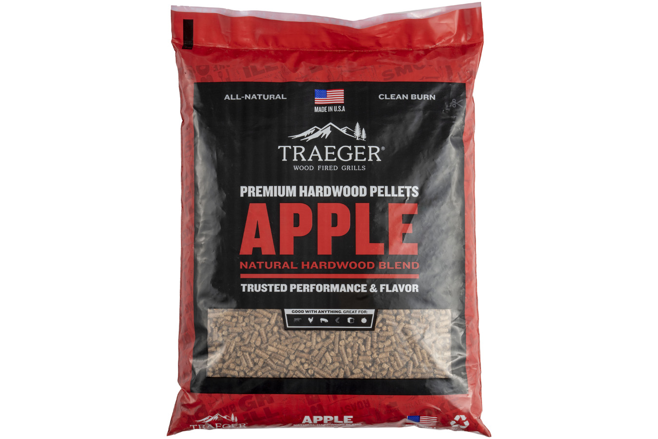 Traeger Grills Apple Hardwood Pellets 20lb Bag