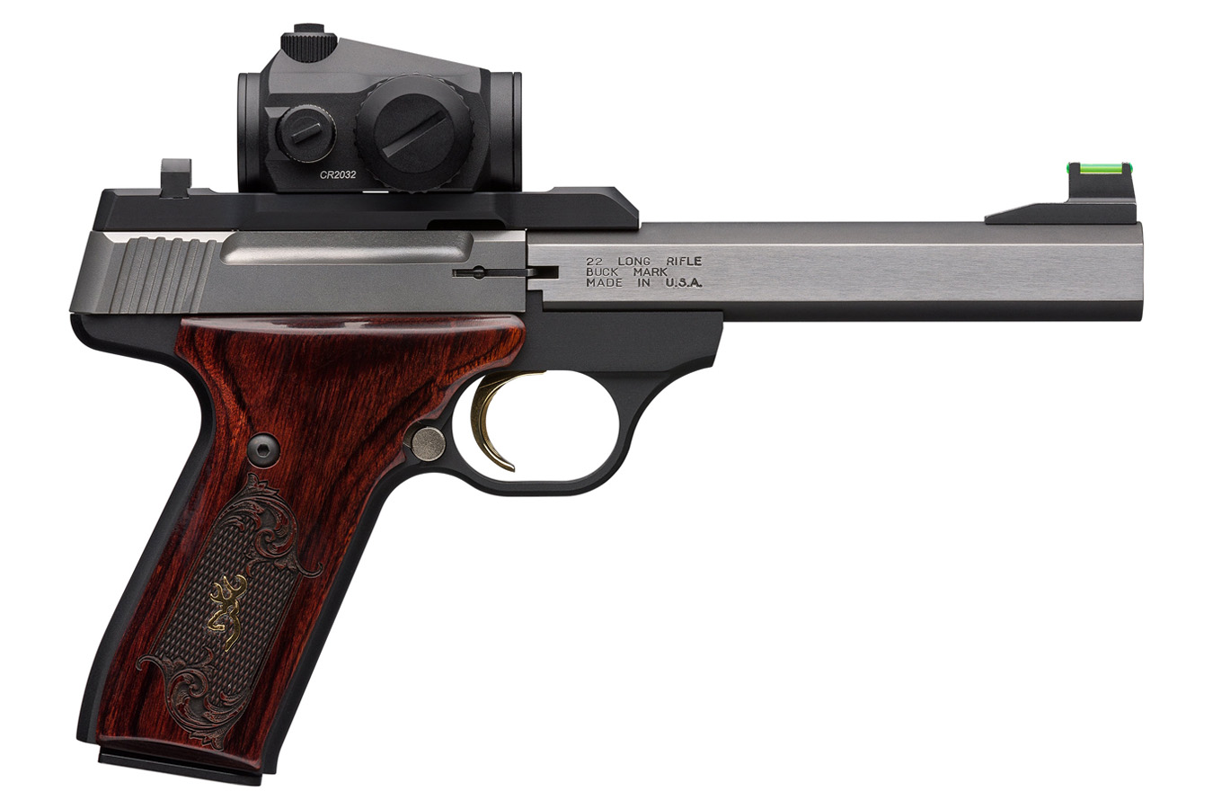 Browning Buck Mark 22 LR Pistol with Rosewood Grips and Vortex Crossfire Red Dot