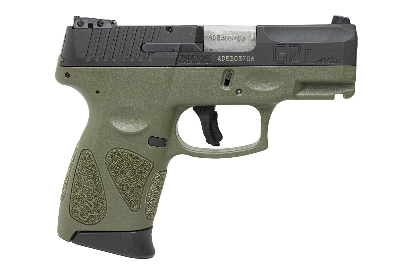 Taurus G2c 40 S&W Striker-Fired Pistol with OD Green Frame