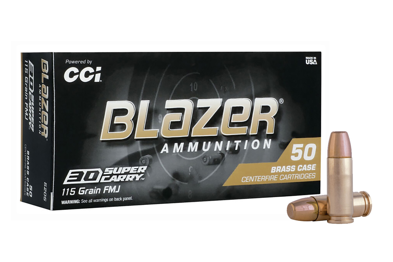 CCI 30 Super Carry 115 gr FMJ Blazer Brass 50/Box