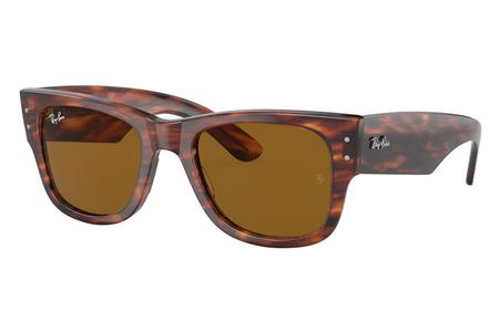 MEGA WAYFARER STRIPED HAVANA W/BROWN LENSES 