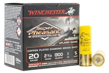 20 GA 2 3/4 IN 1 OZ 5 SHOT COPPER PLATED LEAD SHOTSHELL SUPER PHEASANT DIAMOND G