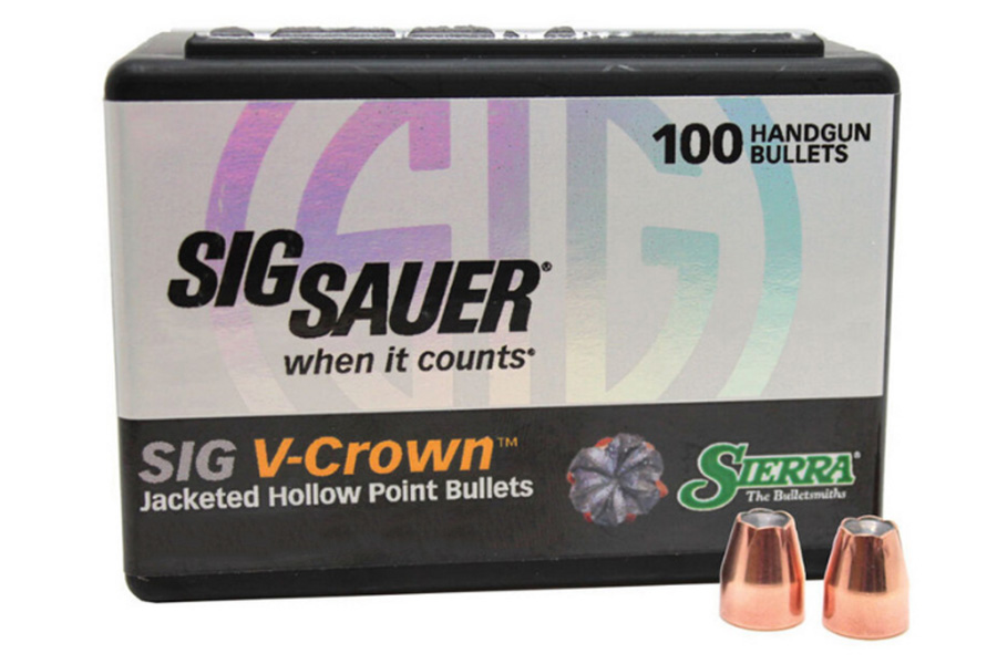 Sierra Bullets 9mm (.355) 90 Grain JHP Sig Sauer V-Crown Bullets 100/Box