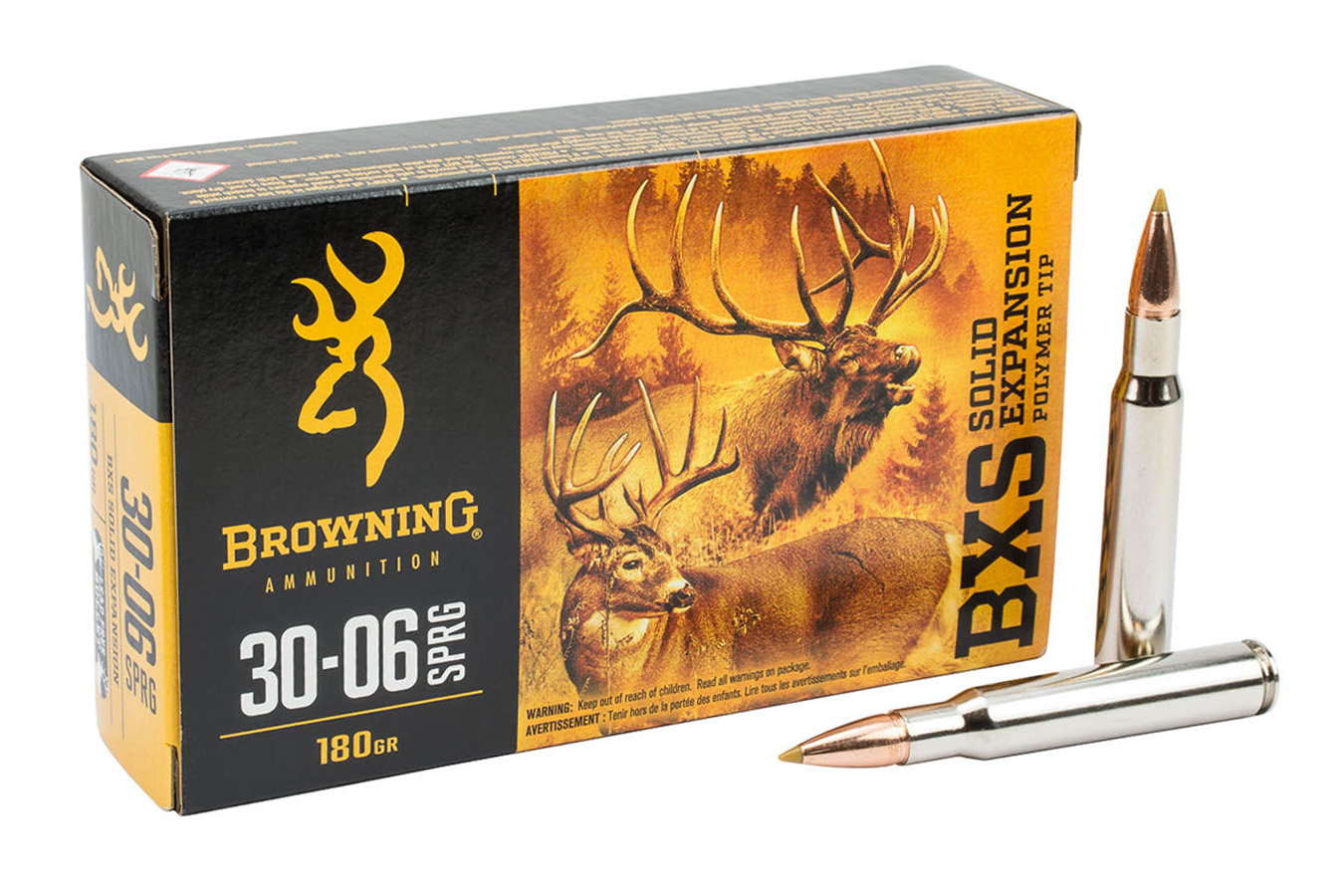 Browning 30-06 Springfield 180 gr BXS Solid Expansion Polymer Tip Big Game and Deer 20/Box