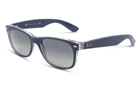 NEW WAYFARER MATTE BLUE ON TRANSPARENT W/LIGHT GREY LENSES