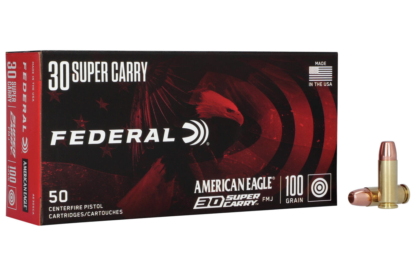 Federal 30 Super Carry 100 Gr FMJ American Eagle 50/Box