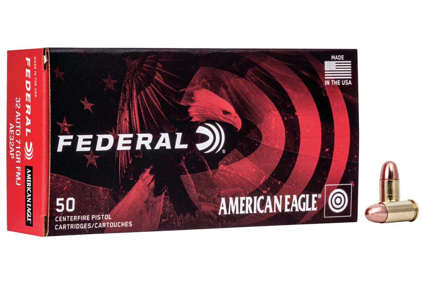 Federal 32 Auto 71 gr FMJ American Eagle 50/Box