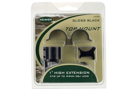 TOP MOUNT 1 INCH HIGH QUICK DETACH EXTENDED BLACK ALUMINUM