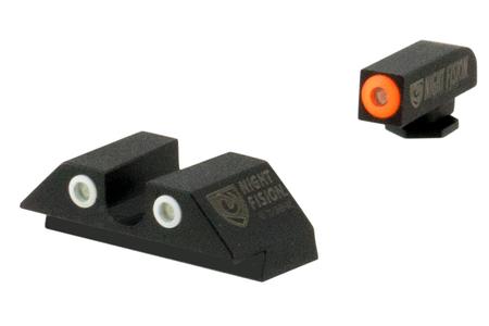 OEM REPLACEMENT NIGHT SIGHT SQUARE TRITIUM GREEN/ORANGE FRONT, GREEN/BLACK REAR