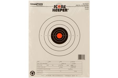 SCORE KEEPER SLOW FIRE BULLSEYE PAPER HANGING 50 YDS PISTOL 11X16 INCH 12PK