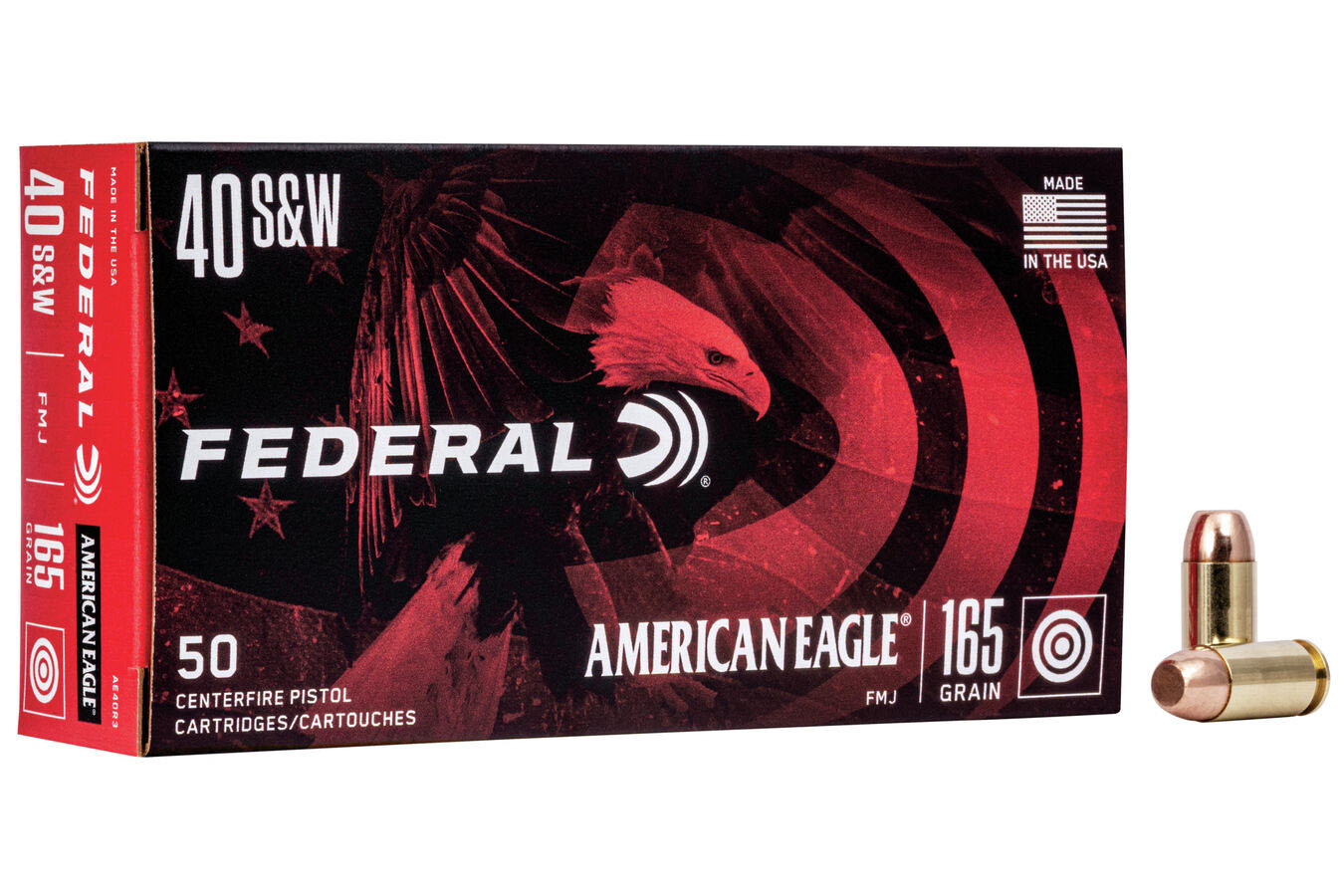 Federal 40 S&W 165 gr FMJ American Eagle 50/Box