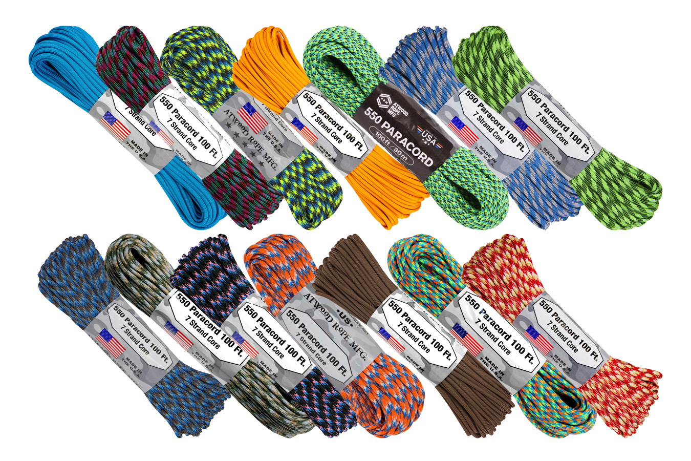 Atwood 550 Paracord 100ft - Assorted Colors