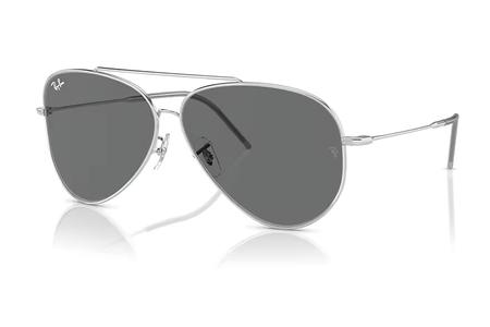 AVIATOR REVERSE SILVER WITH DARK GREY LENSES