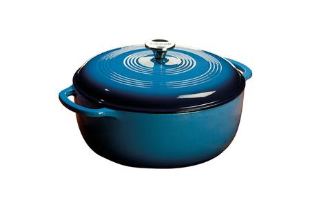 7.5 QUART BLUE ENAMELED CAST IRON DUTCH OVER