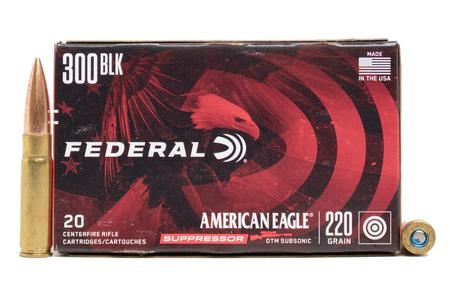 AMERICAN EAGLE 300 BLK 220GR OTM SUPPRESSOR TRADE AMMO 