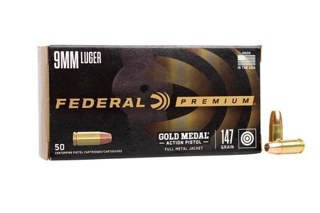 9MM LUGER 147 GR GOLD MEDAL FMJ 50/BOX