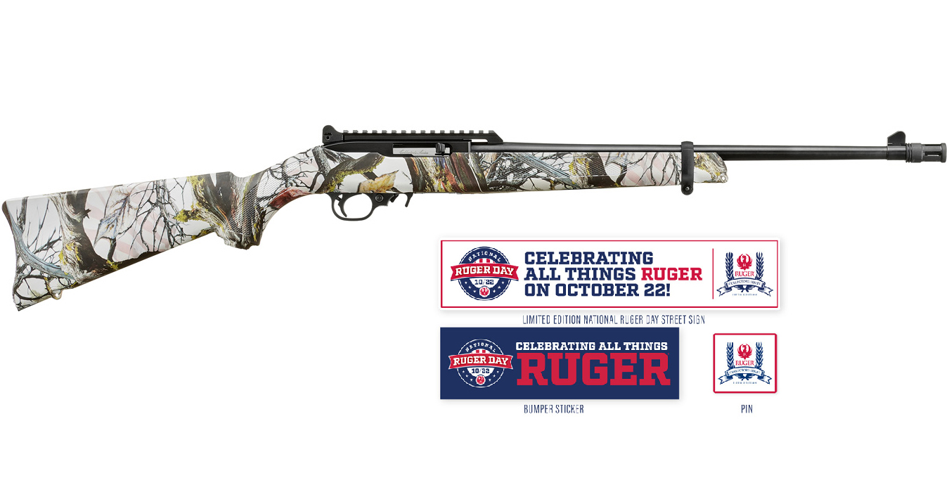 Ruger 10/22 Collectors Series 22LR Rimfire Rifle with American Camo Synthetic Stock an