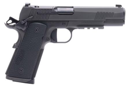 1911 45ACP STAINLESS STEEL BLACK  5` BARREL