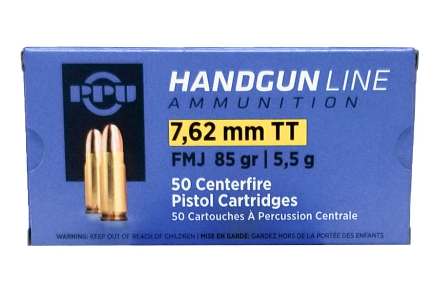 Ppu 7.62x25mm Tokarev 85 gr FMJ Handgun Line 50/Box