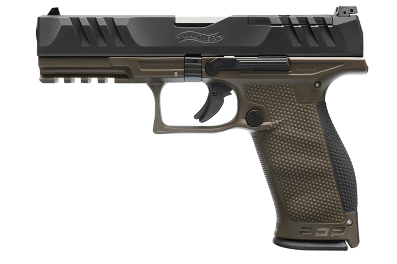 Walther PDP Full Size 9mm Pistol with 4.5 Inch Barrel and OD Green Frame