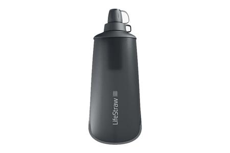 PEAK SERIES COLLAPSIBLE SQEEZE WATER BOTTLE FILTER SYSTEM 1L DARK MOUNTAIN GREY