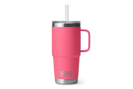 RAMBLER 25 OZ STRAW MUG TROPICAL PINK