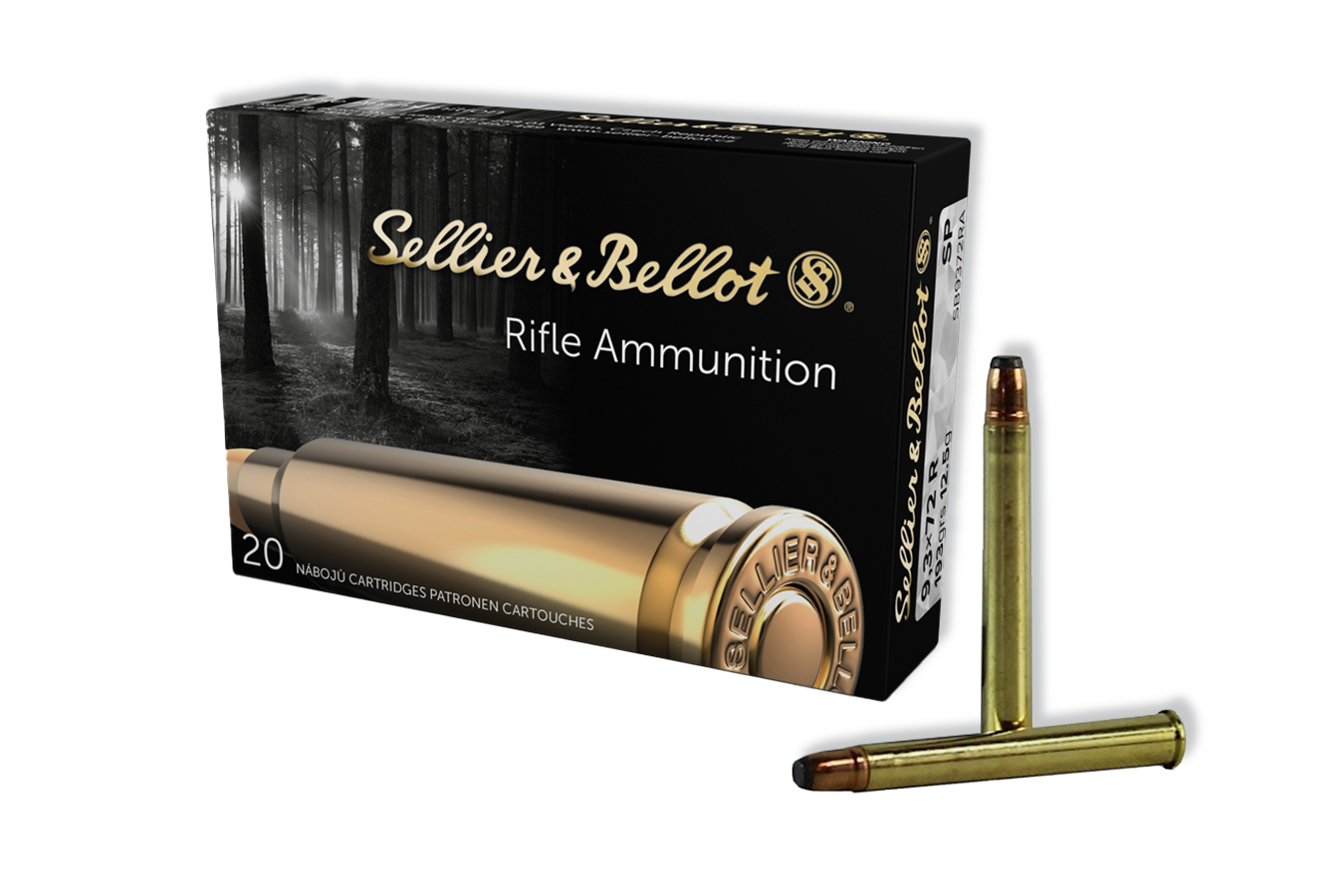 Sellier And Bellot 9.3mmx72R 193gr SP Rifle Ammo, 20/Box