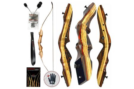 62` TIGERSHARK PRO TAKEDOWN RECURVE BOW - (45LB, RIGHT HAND) 