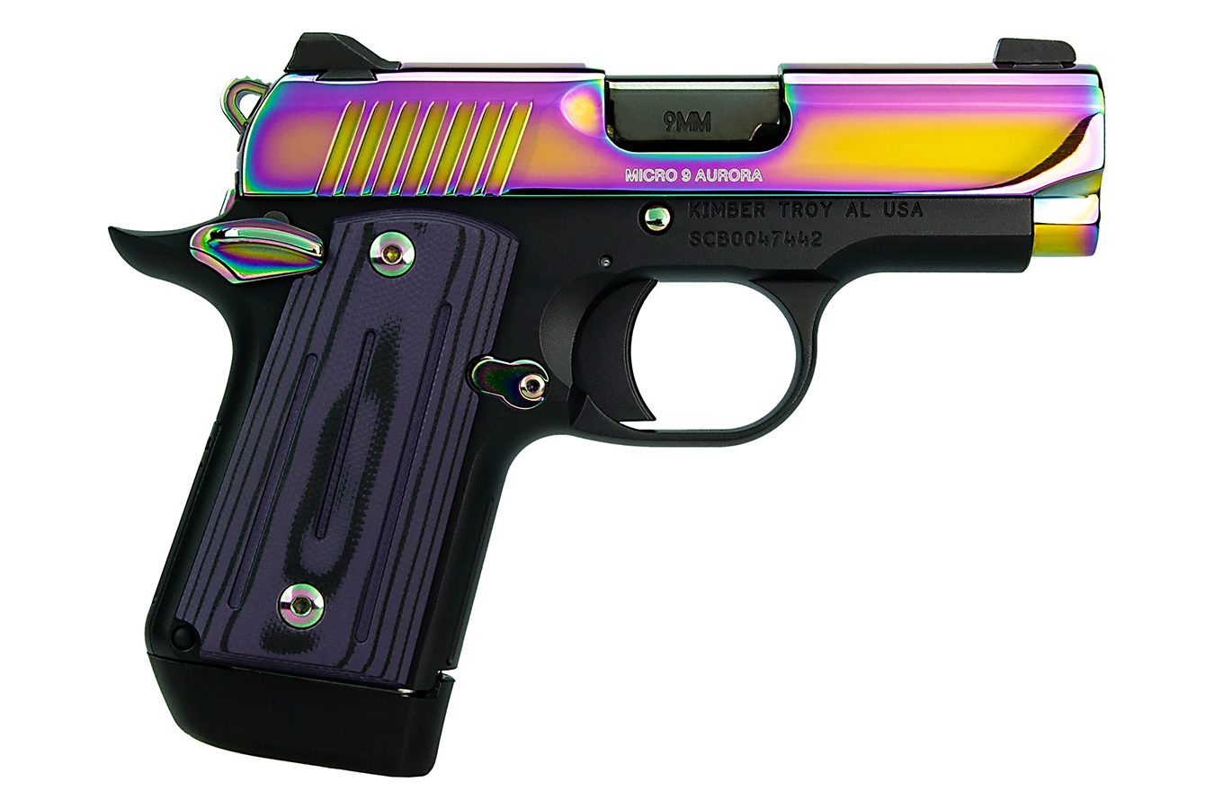 Kimber Micro 9 Aurora 9mm Pistol w/ Rainbow PVD Finish