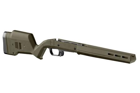 HUNTER 110 STOCK FIXED WITH ALUMINUM BEDDING & ADJ COMB OD GREEN SYNTHETIC SAVAG