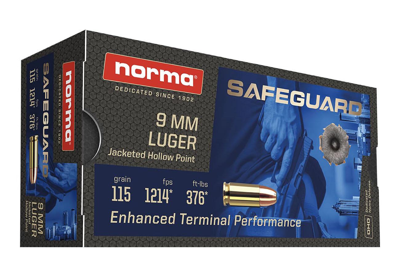 NORMA USA 9mm 115 gr JHP Safeguard Ammo 50/Box