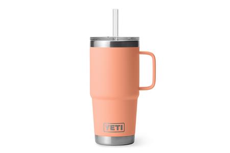 RAMBLER 25 OZ STRAW MUG PEACH