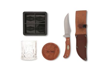 OLD TIMER WHISKEY GLASS FIXED BLADE COMBO