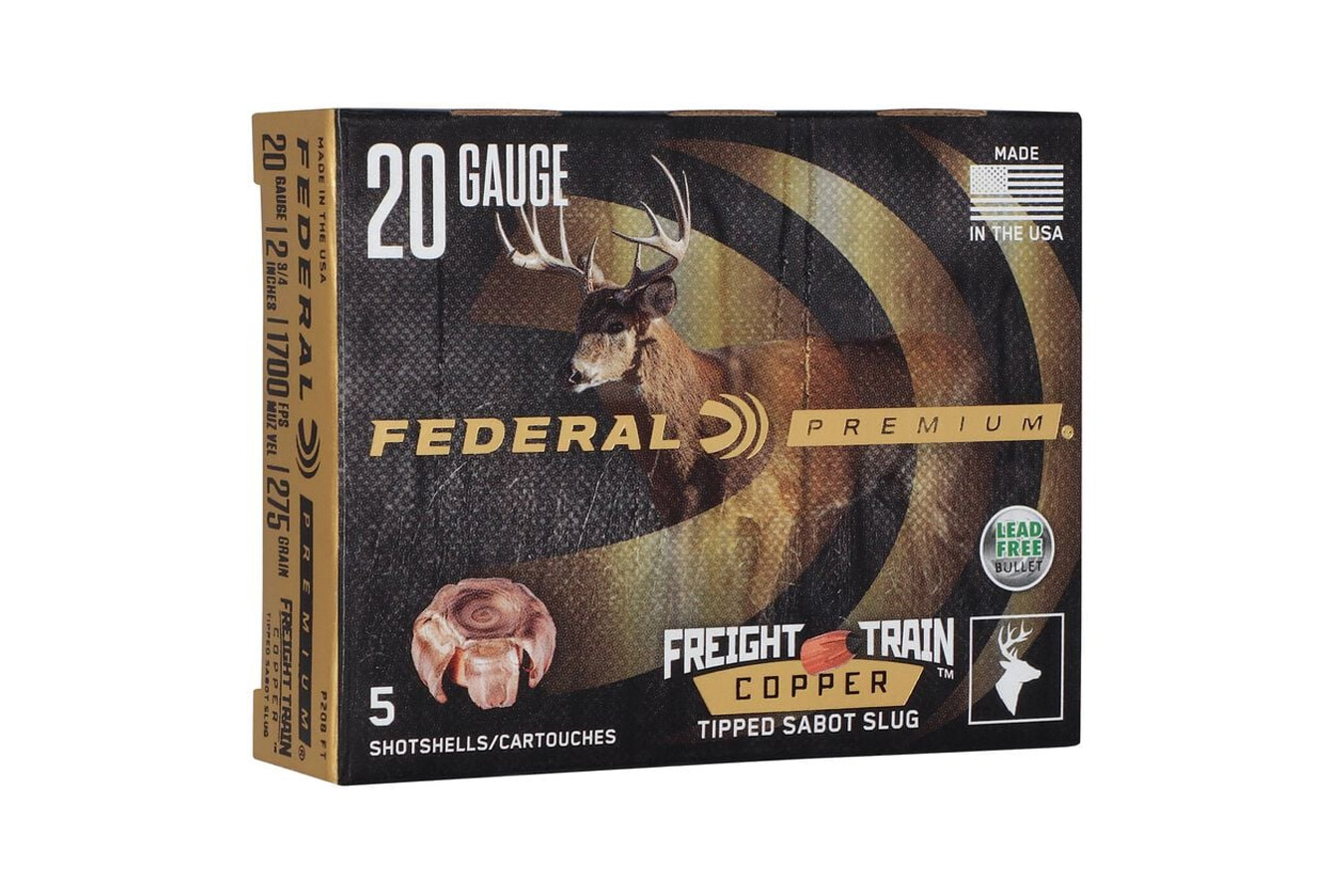 Federal 20 Gauge 2-3/4 in Slug Freight Train Copper 5/Box