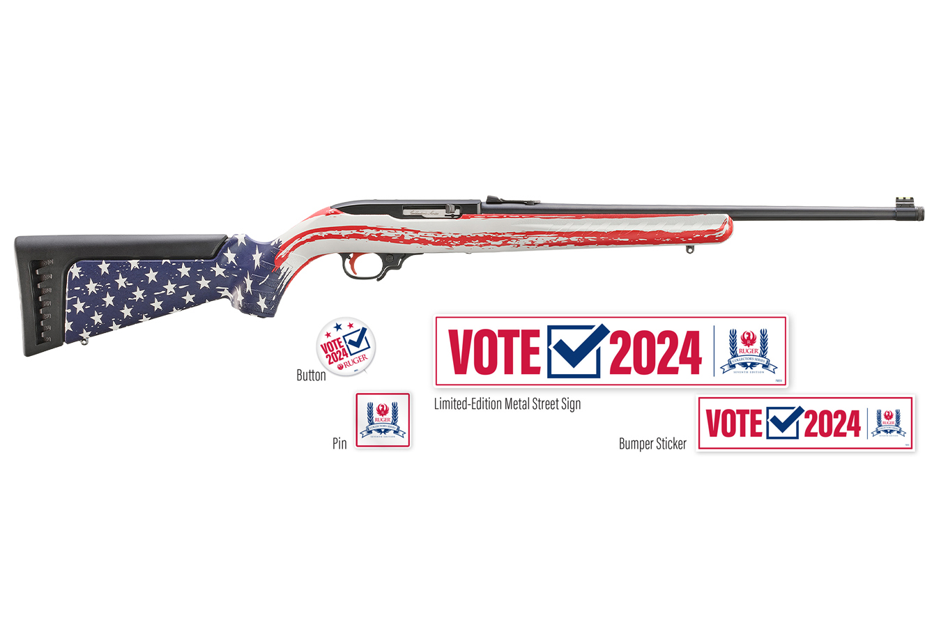 Ruger 10/22 7th Edition Collectors Edition 22LR Rifle with American Flag Stock, Street