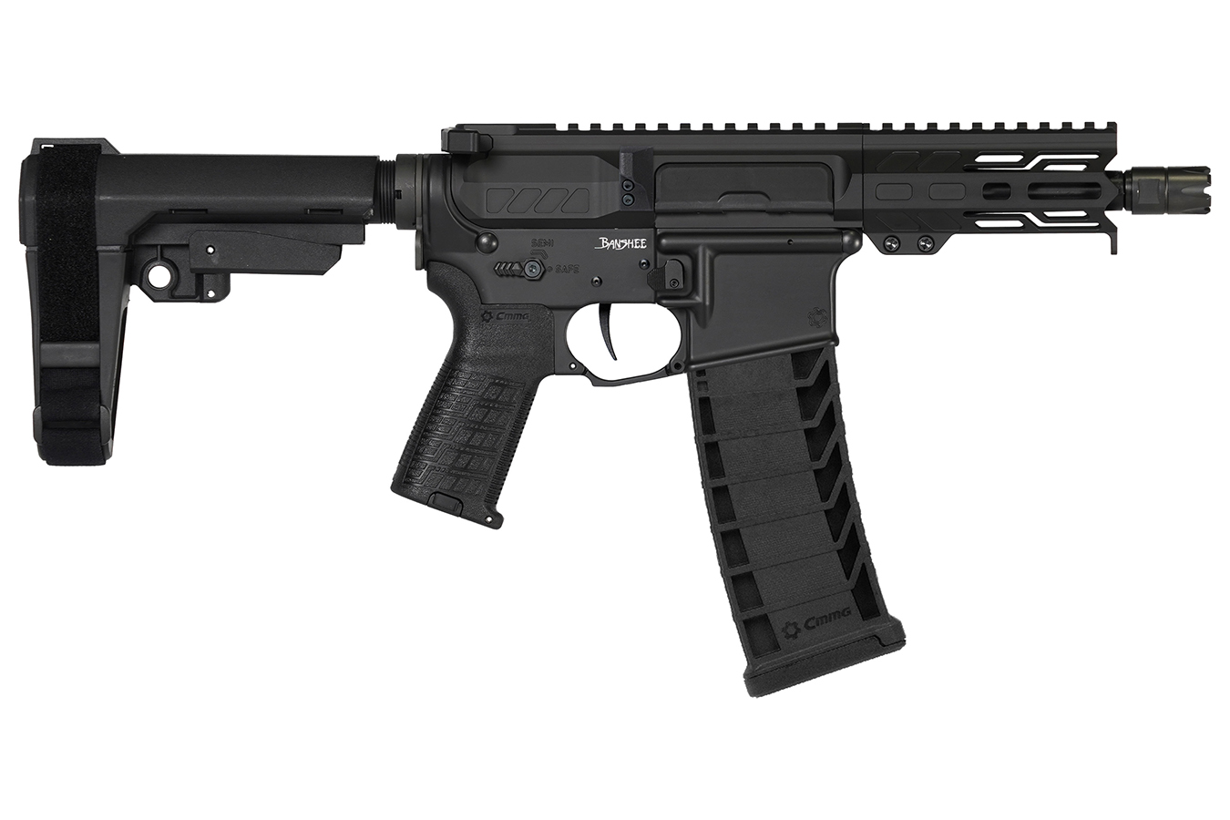 CMMG Banshee MK4 9mm Pistol with Armor Black Cerakote Finish and CMMG RIPBRACE