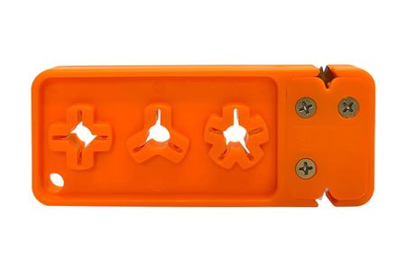 BROADHEAD SHARPENER/WRENCH TUNGSTEN CARBIDE SHARPENER, ORANGE