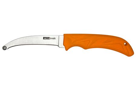 ACCUZIP 4 INCH FIXED PLAIN STAINLESS STEEL/ BLADE BLAZE ORANGE ERGONOMIC ANTI-SL