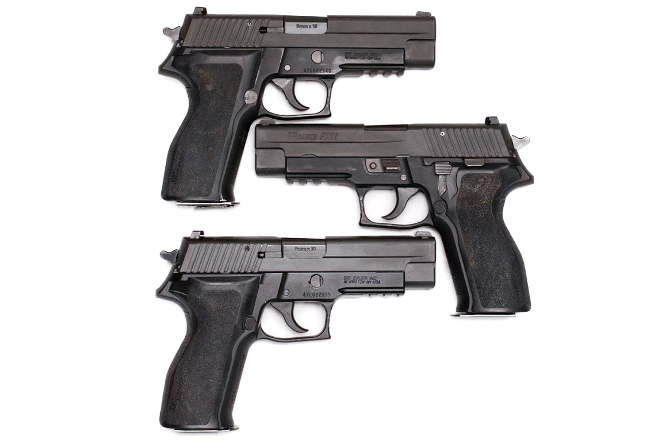 Sig Sauer P226 9mm DA/SA Pistols with SRT and Livonia Police Department Markings (Good Condition)