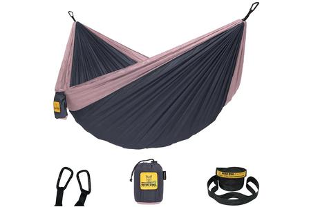 2 PERSON PORTABLE HAMMOCK CHARCOAL ROSE