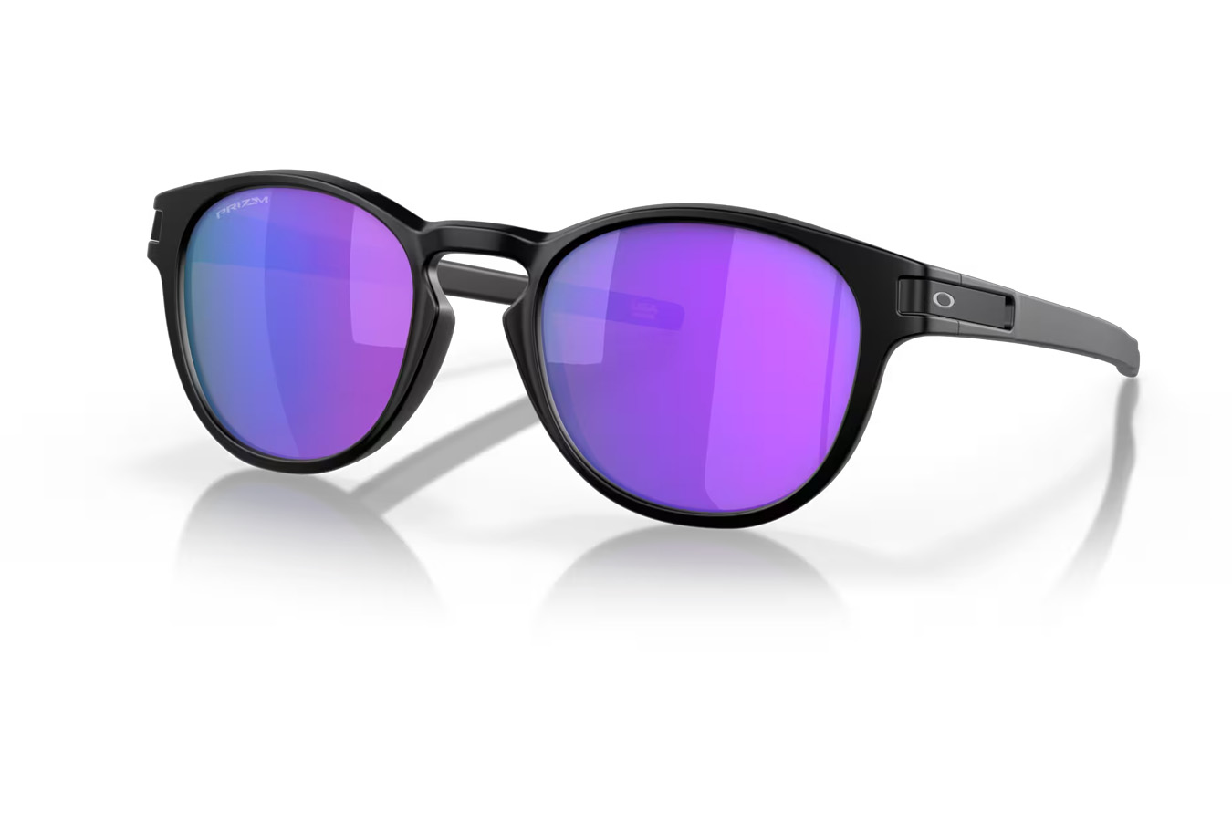 Oakley Latch Sunglasses with Matte Black Frame and Prizm Violet Lenses