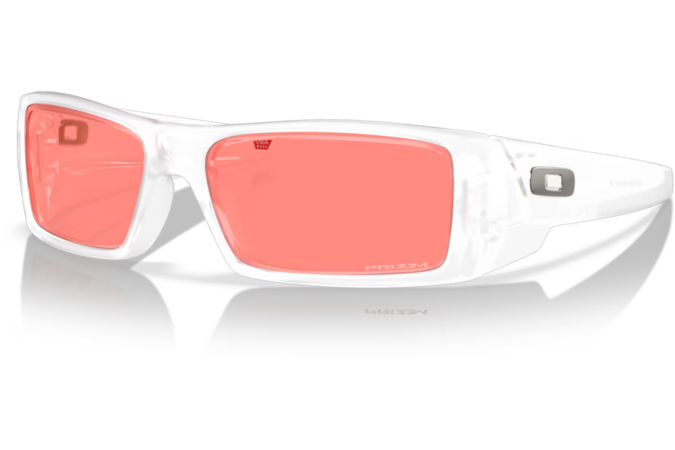 Oakley Gascan Sunglasses with Matte Clear Frames and Prizm Peach Lenses