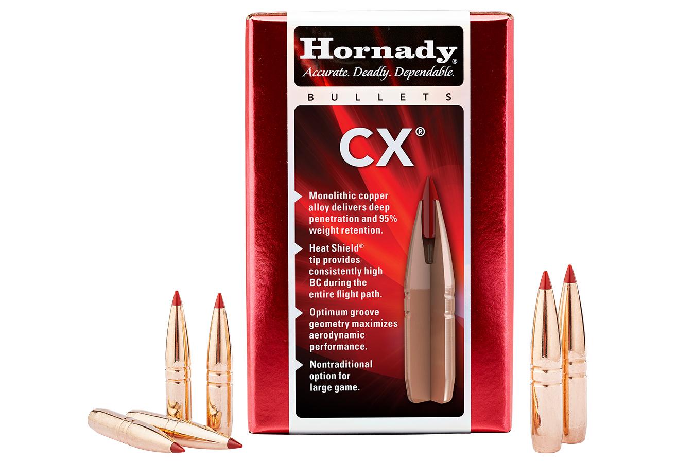 Hornady 6mm .243 90 gr CX Reloading Bullets 50/Box