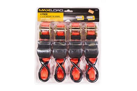 4PC 1` X 15` RATCHET TIE DOWN SET